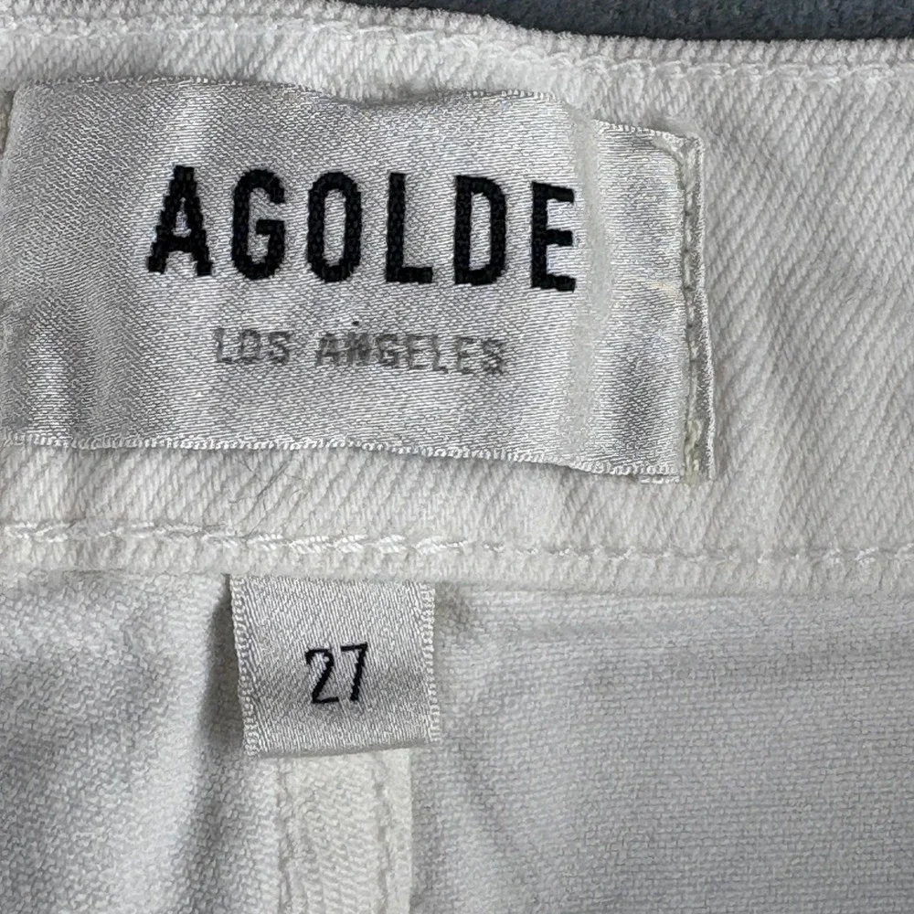 AGOLDE Riley Crop High Rise Straight Leg Jeans Sz.‎ 27 White/Cream Summer Luxury
